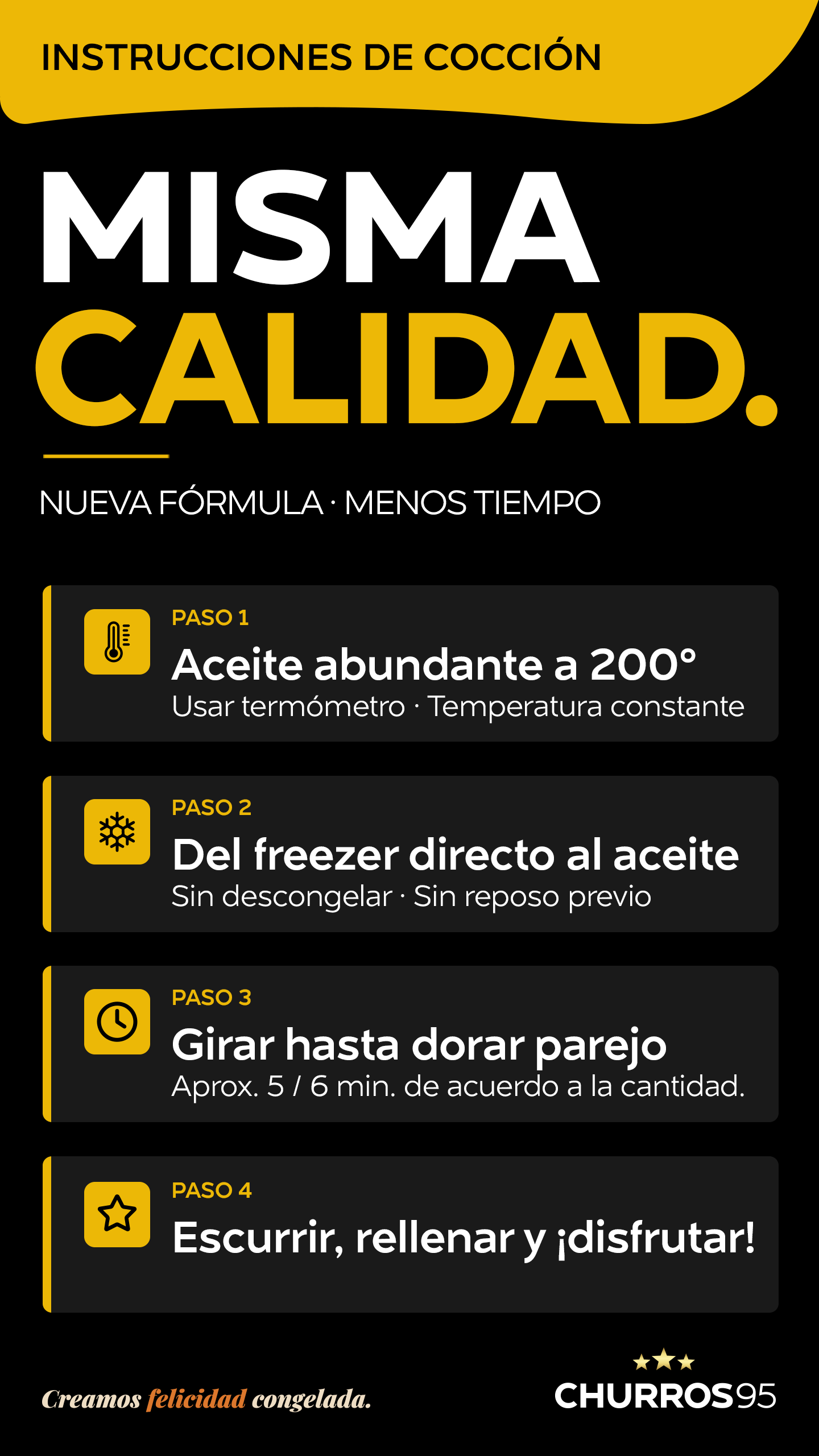 Instrucciones de preparación de churros